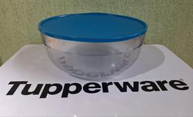 Tupperware Tigela Premier 6 litros Policarbonato Translúcida e Tampa Azul