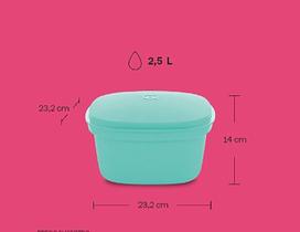 Tupperware tigela travessa quadrada actualité 2,5 litros verde mint original microondas