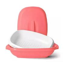 Tupperware Travessa com Escorredor Actualité 1,5 litro Coral