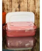 Tupperware Travessa Microplus Retangular 1,7 Litros Rosa