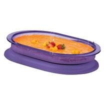 tupperware travessa premier oval 2,3 litros lilás policarbonato