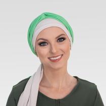 Turbante Bege e Tiara de Argolas na cor desejada