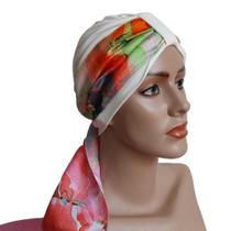 Turbante Feminino + 2 faixas Acessório Moda Cor Palha mulheres tratamento Câncer faz Quimioterapia