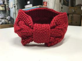 Turbante feminino de crochet cor bordo com Nó - Jully hair collection
