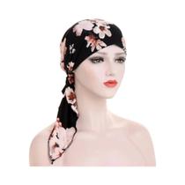Turbante Floral Pré-Amarrado Para Quimioterapia, Lenço De Cabeça Macio E Elástico Para Mulheres,