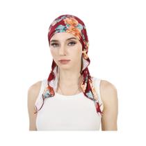 Turbante Hijab Feminino Com Estampa, Elástico, Cauda Longa, Respirável, Touca Para Quimioterapia