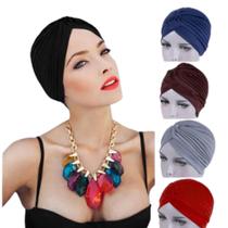 Turbante Indiano Feminino Touca Gorro Elegante Varias Cores Turbante Indiano Feminino Touca Gorro Elegante Varias Cores