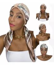 Turbante Lenço Longo Luxo Elegante Cabeça Tratamento Quimio Turbante Lenço Longo Luxo Elegante Cabeça Tratamento Quimio