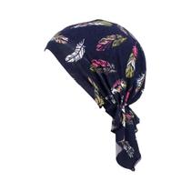 Turbante Muçulmano Feminino Estampado Pré-amarrado, Touca Para Quimioterapia, Lenço, Faixa De