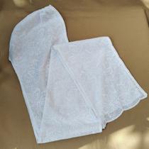 Turbante/Pano de Cabeça Branco de Lesie Butterfly 2 Bordado Umbanda/Candomblé