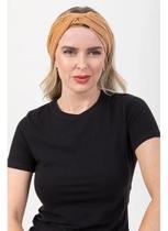 Turbante Profissional Feminino Camel Dourado Lurex com Brilho Confortável Versátil Estética Odonto Medicina Pediatria Veterinária Saúde
