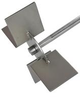 Turbina Rushton de 70mm com haste de 350mm em aço inox 316L