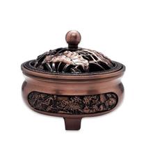 Turíbulo Incensário de Mesa Rose em Metal Brilhante 10cm