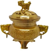 Turíbulo Sacro Defumador Divino De Mesa Metal Dourado 10cm Turíbulo Sacro Defumador Divino De Mesa Metal Dourado 10cm