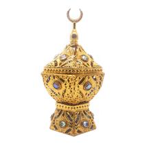 Turíbulo Sacro Defumador Divino Metal Dourado com Pedras - Mandala Turíbulo Sacro Defumador Divino Metal Dourado com Pedras - Mandala