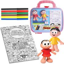 Turma Da Monica Maleta De Atividades Kit Colorir Com Bonecas Em Vinil Macio e Canetinhas Para Bebe - Samba Toys