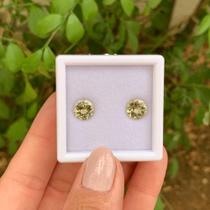 Turmalina Amarela Brilhante ø8mm Par 3,99ct