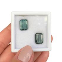 Turmalina Azul Acinzentada Baguete Par 11,39ct
