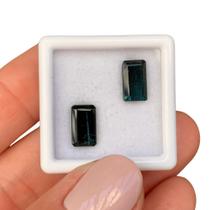 Turmalina Azul Baguete Retangular Par 3,12ct Turmalina Azul Baguete Retangular Par 3,12ct