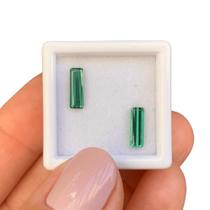 Turmalina Azul Esverdeada Baguete Retangular Par 1,41ct Turmalina Azul Esverdeada Baguete Retangular Par 1,41ct