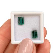 Turmalina Azul Esverdeada Baguete Retangular Par 2,60ct Turmalina Azul Esverdeada Baguete Retangular Par 2,60ct