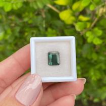 Turmalina Azulada Verde Retangular 3,12ct