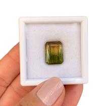 Turmalina Bicolor Amarelada Baguete Retangular 11,44ct Turmalina Bicolor Amarelada Baguete Retangular 11,44ct