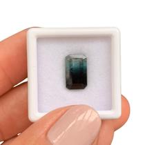Turmalina Bicolor Azul Baguete Retangular 3,02ct Turmalina Bicolor Azul Baguete Retangular 3,02ct