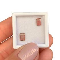 Turmalina Bicolor Baguete Retangular Par 0,91ct