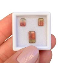 Turmalina Bicolor Baguete Retangular SET 2,40ct Turmalina Bicolor Baguete Retangular SET 2,40ct