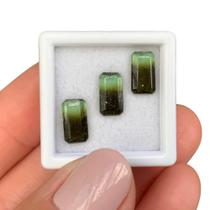 Turmalina Bicolor Baguete Retangular SET 4,28ct Turmalina Bicolor Baguete Retangular SET 4,28ct