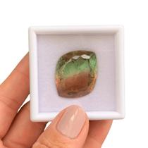 Turmalina Bicolor Laranja Verde Folha Navete 48,39ct