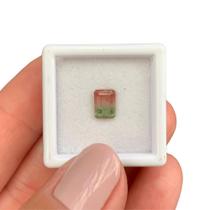 Turmalina Bicolor Melância Baguete Retangular 0,92ct