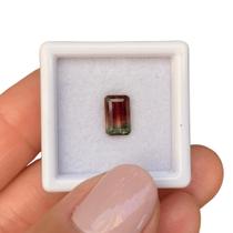 Turmalina Bicolor Melância Baguete Retangular 1,23ct Turmalina Bicolor Melância Baguete Retangular 1,23ct