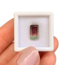 Turmalina Bicolor Melância Baguete Retangular 2,71ct Turmalina Bicolor Melância Baguete Retangular 2,71ct