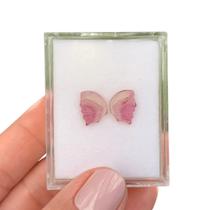 Turmalina Bicolor Placa Borboleta Par 2,30ct Turmalina Bicolor Placa Borboleta Par 2,30ct