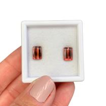 Turmalina Bicolor Vermelha Baguete Retangular Par 4,53ct Turmalina Bicolor Vermelha Baguete Retangular Par 4,53ct