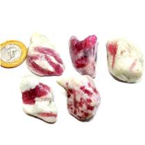 Turmalina Rosa Rolada - Conjunto com 5 Pedras Naturais de Garimpo