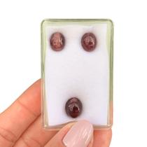 Turmalina Rubelita Olho-de-Gato Oval Cabochão SET 13,82ct