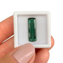 Turmalina Verde Azulada Baguete Retangular 4,52ct