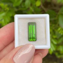 Turmalina Verde Baguete Retangular 6,41ct