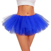 Tutu ASKHOPE para mulheres e adultos, saia de tule de 5 camadas, azul royal
