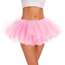 Tutu ASKHOPE para mulheres e adultos, saia de tule de 5 camadas, rosa