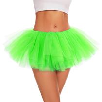 Tutu ASKHOPE para mulheres e adultos, saia de tule de 5 camadas, verde neon