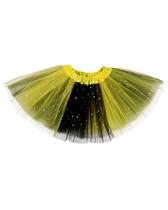 Tutu Century Star Sparkle preto e amarelo para meninas de 2 a 8 anos Tutu Century Star Sparkle preto e amarelo para meninas de 2 a 8 anos