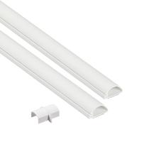TV Cord Hider D-Line 80 cm Tampa de cabo meio redonda branca x2