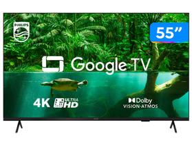 Tv Philips 55 Polegadas 55pug7408/78 4k Google Tv Wifi 5g com Voz Bluetooth Dolby Atmos