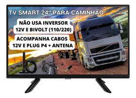 Tv Smart Digital 12v 24 Pol 12 Volts Para Caminhão + Antena