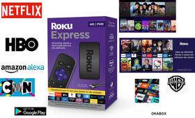 TV Smart Roku Express, Streaming Player Full hd, Com Controle Remoto E Cabo hdmi