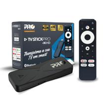 TV StickPro Wi-Fi Android 4K HD 16GB Converta Sua TV em Smartv com Controle por Voz e Bluetooth